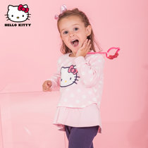 HELLO KITTY 儿童秋装套装女童休闲长袖上衣裤子两件套宝宝外套(浅粉色100cm  2-3岁)