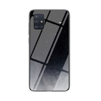 三星A51 5G手机壳新款a51星空彩绘玻璃壳A51防摔软边保护套(星空月牙)