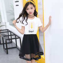 女童连衣裙2018新款夏装童装儿童公主裙女孩洋气裙子韩版夏季潮衣 白色(160cm)(白色)