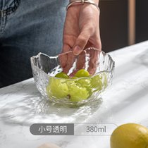 猫厨日式金边玻璃碗沙拉碗碗盘套装家用水果碗零食果盘碗碟餐具(特价小号透明无赠品)