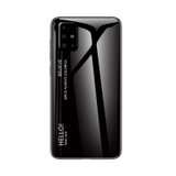 三星A51 5G手机壳新款a51渐变彩绘玻璃壳A51防摔软边保护套(优雅黑)