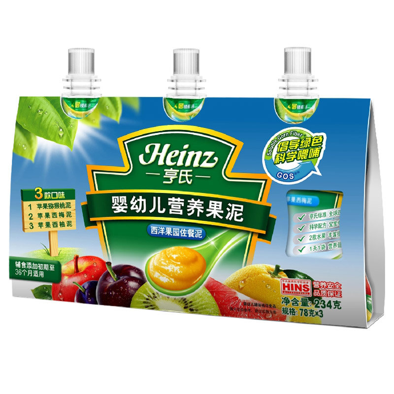 果汁/果泥亨氏西洋果园婴幼儿营养果泥返回商品页 >