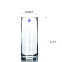 现代简约落地直筒透明玻璃花瓶 富贵竹水培 婚庆路引水晶花瓶包邮(口径10cm*高30cm透明)