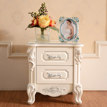 圣肯尼家具 欧式雕花床头柜 法式浪漫床头柜 卧室烤漆储物柜(象牙白 欧式床头柜（小件不单卖）)