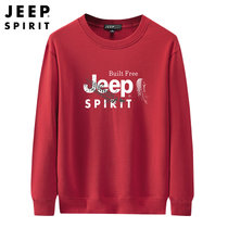 Jeep秋冬套头卫衣保暖潮流上衣JPCS0023HX(红色 M)