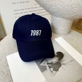 SUNTEK克莱因蓝帽子宝蓝色鸭舌帽刺绣字母女夏遮阳帽防晒帽棒球帽子小标(可调节（54-60CM） 1987藏青色 可调节)