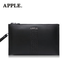 Apple苹果 手包男牛皮软皮大容量手拿包 男包 商务头层牛皮手抓包15015511017 黑色(黑色)