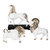 欧式生肖摆件马羊牛摆件现代简约客厅玄关创意软装家居饰品工艺品(ST322ABC(玫瑰金)一套 默认版本)
