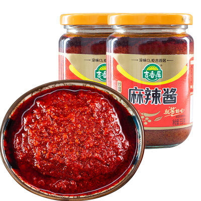 358g*2瓶吉香居四川麻辣酱香辣酱火锅蘸酱拌饭酱拌面辣椒酱辣酱(358g香辣酱(2瓶)) 358g*2瓶吉香居四川麻辣酱香辣酱火锅蘸酱拌饭酱拌面辣椒酱辣酱(358g香辣酱(2瓶))