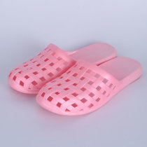SUNTEK韩版平底家居平跟拖鞋女夏包头洞洞软底防滑浴室塑料包脚凉拖鞋(39 粉红色)