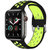 新款适用于苹果watch运动手表表带双色硅胶透气38/40/41/42/44/45通用表带(黑绿 42/44/45MM通用)