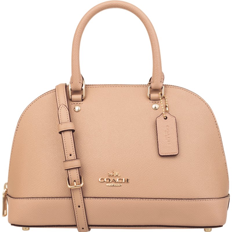 奢侈品手提包蔻驰coach奥莱款小号女士皮质单肩手提斜挎贝壳包f27591