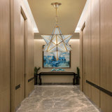 欧菲玛丽 欧式个性创意纯全铜走廊过道阳台五星LED吊灯灯具(白色光源 钻石款（直径35*35CM）)