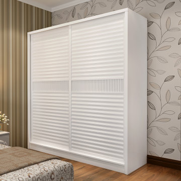 简约现代经济型卧室整体组装木质2门移门大衣橱柜子12米单衣柜款式