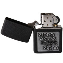 zippo打火机363四代锡徽章 黑裂漆贴章 之宝元素款男士礼品生日礼物