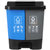 ABEPC脚踏垃圾分类环卫垃圾桶双桶68升带盖大号 图标可定制