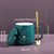 创意十二星座陶瓷马克杯带盖勺男女喝水杯家用情侣咖啡办公茶杯子(处女座-绿杯-带勺带盖)