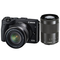 佳能(Canon)EOS M3(EF-M 18-55/55-200)微型可换镜数码相机 EOS M3双头套机(黑色 套餐七)