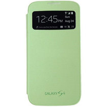 三星（Samsung）手机套手机壳保护套保护壳原装皮套S4/盖世4/I9500/I9508/I959/I9502智能天窗休眠（荧光绿）