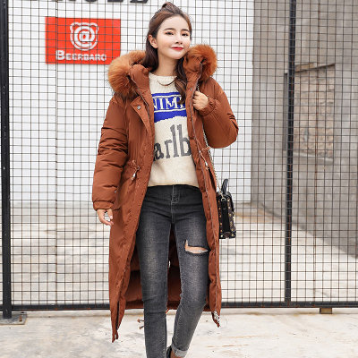 2018新款韩版羽绒棉服女外套冬加厚棉袄中长款长过膝棉衣面包服潮(焦糖色 M) 2018新款韩版羽绒棉服女外套冬加厚棉袄中长款长过膝棉衣面包服潮(焦糖色 M)