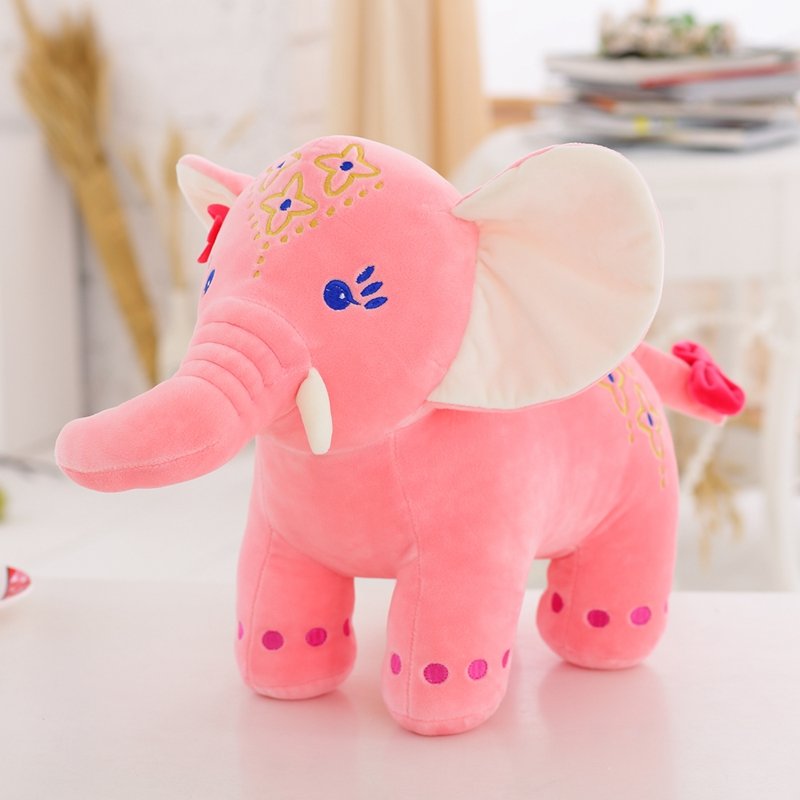 【毛绒/布艺粉红色80cm图片】新款精品毛绒玩具泰国大象公仔彩色小象