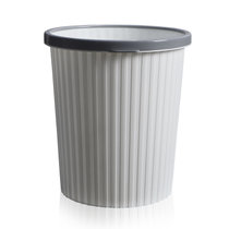 简约塑料垃圾桶客厅卧室卫生间北欧可爱带压圈无盖时尚家用垃圾篓(白色大号（圆形） 默认版本)
