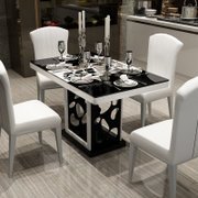 第六日现代简约餐桌椅组合 钢化玻璃烤漆不锈钢桌台大小户型(单个椅子(1号椅子))