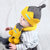 牛奶朋友宝宝秋冬皇冠造型毛线帽加绒款儿童帽子套头帽新生儿胎帽围巾(黄色套装加绒款 均码（47-50CM）)
