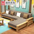 曲尚 现代中式实木沙发  L型客厅沙发家具组合套装 908(榉木+咖啡 4人位)