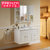 法恩莎（FAENZA） 实木浴室柜白色简欧1米悬挂式镜柜组合套装FPGM3616H-F(含配件)