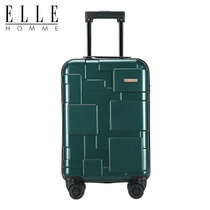 ELLE HOMME时尚拉链拉杆箱旅行箱防刮耐磨静音飞机轮行李箱(翡翠绿 26寸)