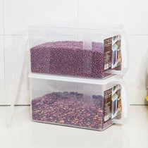 禧天龙  五谷杂粮整理盒塑料豆子储物罐密封厨房粮食豆类冰箱收纳盒6L(白盖 2个装)