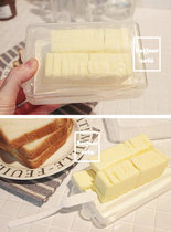 现货包邮日式黄油盒保存奶酪烘焙收纳盒保鲜盒带黄油刀牛油盒冷藏