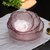 玻璃锤纹彩色沙拉碗家用茶洗客厅水果盘干果盘创意加厚套件(粉色 描金中号)