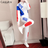 CaldiceKris （中国CK）休闲运动套装女时尚两件套CK-F500(S 白色)