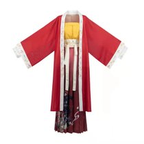 沽倾阁 明月几时有 宋制三件套飞机袖褙子百褶裙原创白菜日常春夏(红色 S)