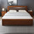 华南家具 现代中式实木床简约卧室软靠1.8米双人床铺小户型1.5米单人床(胡桃色 1.8*2.0M-床＋1柜)