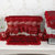 木儿家居布艺电脑罩五件套田园布艺电脑防尘罩蕾丝24寸大红结婚庆(维多利亚红款 22英寸)
