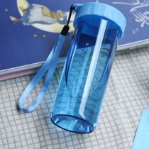特惠塑料水杯子男女学生韩版简约网红随手杯创意运动防摔防漏便携(天蓝色430ML 单个装)