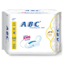 ABC日用纤薄棉柔表层卫生巾240mm8片