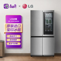 LG 628L原装进口透视窗系列敲立见对开门中门冰箱 自动开门玺印冰箱GR-Q23FGNGM流光银