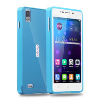 步步高y19t手机套 步步高y19t手机壳 vivo y19金属边框后盖保护套(浅蓝)