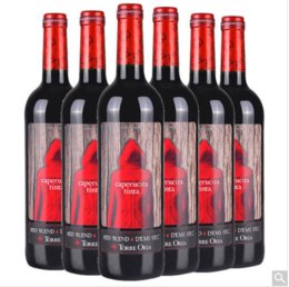 国美酒业 奥兰小红帽半甜红葡萄酒750ml（多规格）(六支装)
