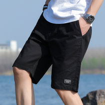 富贵鸟男士短裤男五分裤2021夏季新款宽松透气健身跑步休闲运动裤沙滩裤8026(粉红色 160)