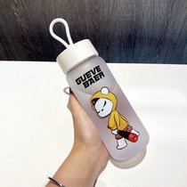 潮流高颜值塑料水杯子ins女男学生韩版磨砂可爱便携茶杯运动水瓶(磨砂（棒球）耐热款500ml单杯)