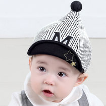 牛奶朋友 婴儿春秋条纹小星精灵鸭舌棒球帽婴儿帽4-24个月鸭舌帽(黑白条纹 50号帽围（49-51cm）)