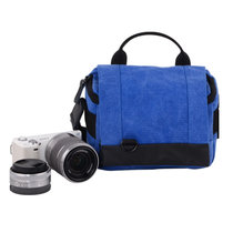 锐玛(Erimai)S3030佳能 尼康 富士 索尼NEX5T 6T a5000 微单 相机包 单肩摄影包 数码相机包(蓝色 横款)