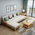 恒兴达 沙发 北欧实木沙发现代简约布艺转角沙发客厅整装实木沙发组合(原木色 1+2+3组合)