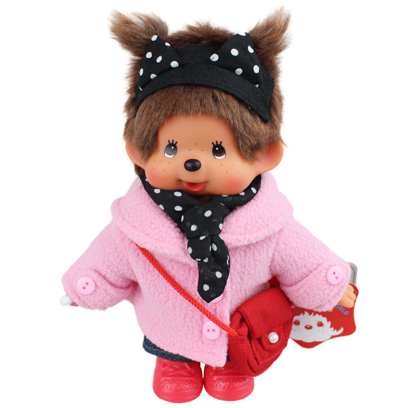 【毛绒/布艺图片】mengqiqi/蒙奇奇20cm粉色大衣女孩 毛绒娃娃节日