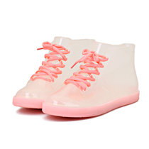 雨靴女士短筒雨鞋胶鞋时尚透明雨鞋女防滑夜光雨鞋(37)(粉红色)
